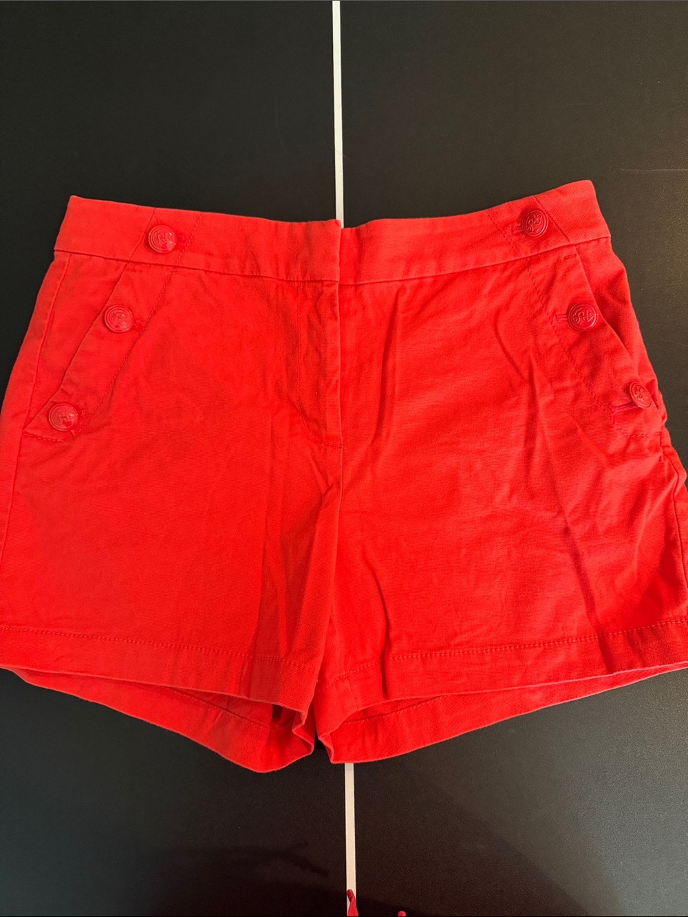 Loft Women's Red Button-Accent Casual Shorts-4
